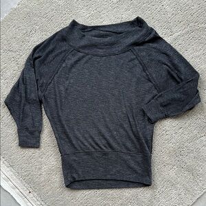Free People Dark Gray Off-Shoulder Top